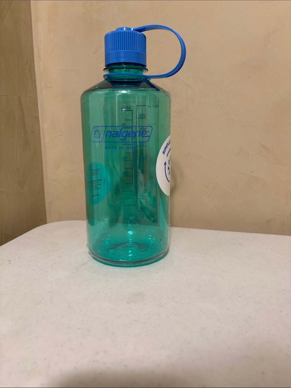 Nalgene Everyday Wide-Mouth Bottle - Teal Body with Blue Cap